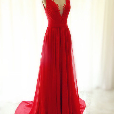 A line sexy red prom dress,sexy open back party dress