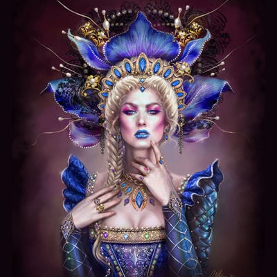 Queen roethaba  fantasy portrait canvas print 16x20 in