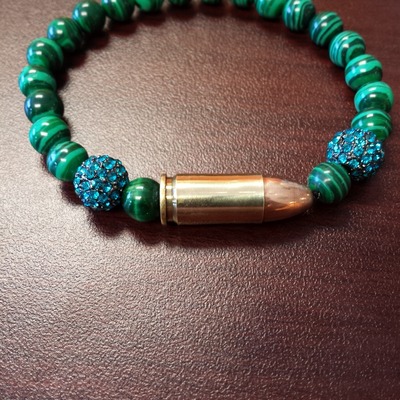 Bullet charm men bracelet
