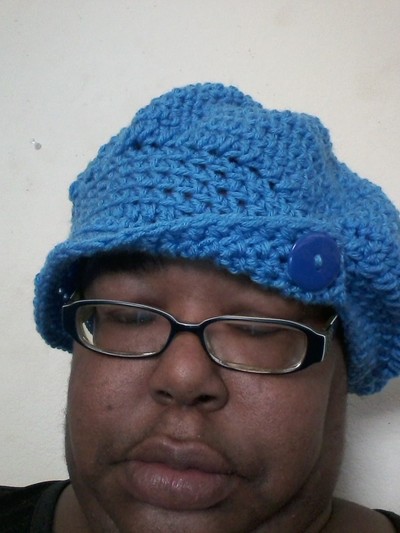 Crochet hat with Brim and Buttons 
