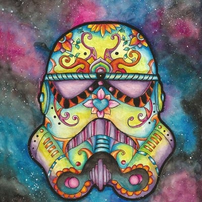 Print of sugar skull trooper