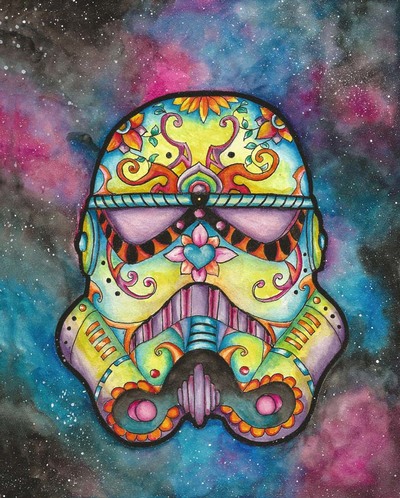 Print of sugar skull trooper