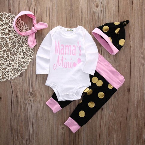 Mama's Mini Romper, Pants, Hat and Headband Set