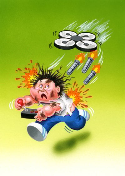 TYRONE Drone / Strike MIKE Final Art - Garbage Pail Kids 2017 Adam-geddon
