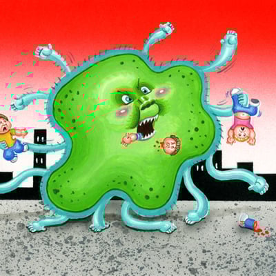 Barry bacteria / super bac-terry final art - garbage pail kids 2017 adam-geddon - Thumbnail 1