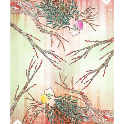 Playing card art: nines