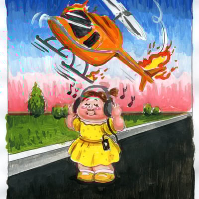 Harriet headphones / loud lucy color rough - garbage pail kids 2017 adam-geddon