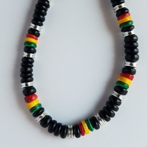 Rasta colored Coco beaded necklace