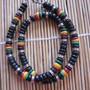 Rasta colored Coco beaded necklace-3
