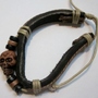 Leather & Cord Skull bracelet-1