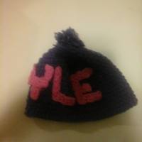 Personalized Crochet Child Beanie Hat with Puffball  - Thumbnail 1
