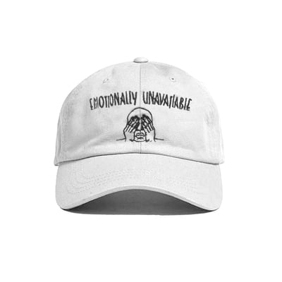 Emotionally unavailable hat white - Thumbnail 4