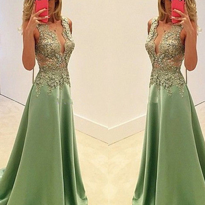 Elegant prom dresses, a-line straps floor-length satin prom dress evening dress mk069