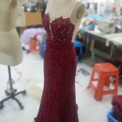 Sexy burgundy prom dress,mermaid lace evening dress,sexy open back mermaid burgundy lace graduation dress