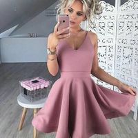 Cute v neck short prom dress,homecoming dresses - Thumbnail 1