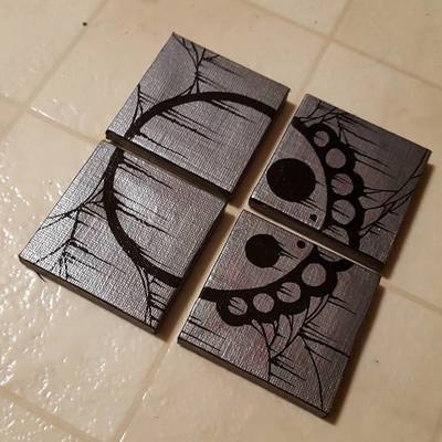 Grim & frostbitten bubblyskull mini-canvas magnet set