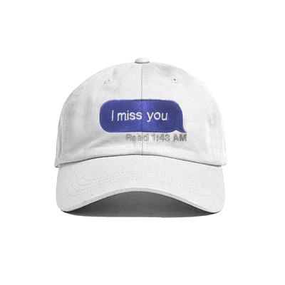 I MISS YOU HAT WHITE-BLUE LOGO