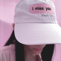 I MISS YOU HAT WHITE-PINK LOGO - Thumbnail 3