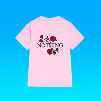 Street goth red rose t shirt in pink