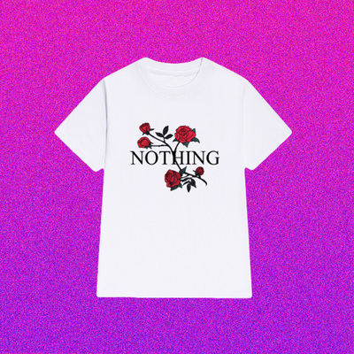 STREET GOTH RED ROSE T SHIRT IN WHITE