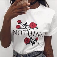 STREET GOTH RED ROSE T SHIRT IN WHITE - Thumbnail 1