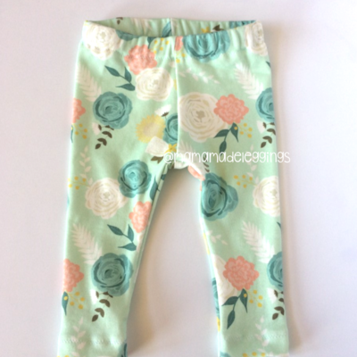 Minty pastel floral leggings