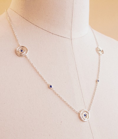 SWAROVSKI Sterling Silver Blue Sapphire "Eternal Circle" Necklace