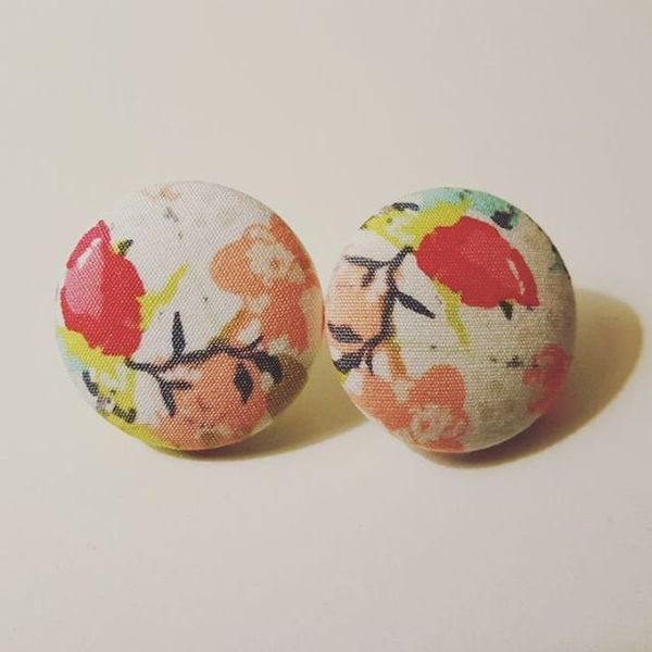 Rose Bud Button Earrings