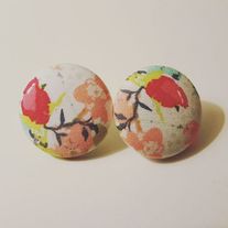 Rose Bud Button Earrings