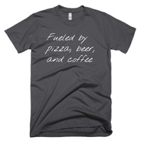 Fueled by Pizza, Beer, and Coffee Short sleeve men's t-shirt - Thumbnail 1
