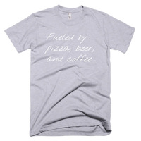 Fueled by Pizza, Beer, and Coffee Short sleeve men's t-shirt - Thumbnail 3