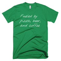 Fueled by Pizza, Beer, and Coffee Short sleeve men's t-shirt - Thumbnail 5