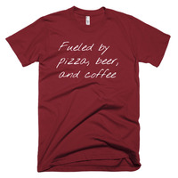 Fueled by Pizza, Beer, and Coffee Short sleeve men's t-shirt - Thumbnail 7