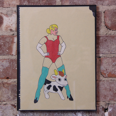 "cow and lady" (brie moreno original)