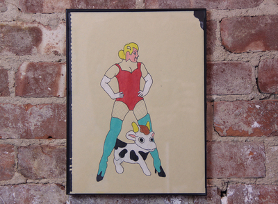 "Cow and Lady" (Brie Moreno Original)