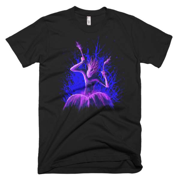 Splatter Drummer -Short sleeve men's t-shirt (Purple&Blue)