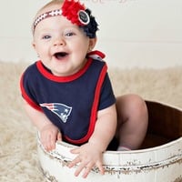Girls New England Patriots Headband, Baby Girls Shabby Chic Patriots Football Headband, Toddlers, Tweens, Adults Headbands - Thumbnail 4