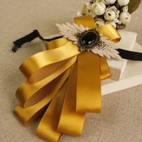 Vintage Style Blue Red Wedding Men Pre Tied Lace Bow Tie Brooch Neck Tie Necktie - Thumbnail 2