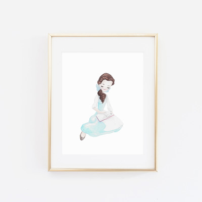 Belle 2 watercolor print
