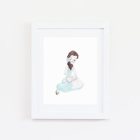 Belle 2 Watercolor Print - Thumbnail 2