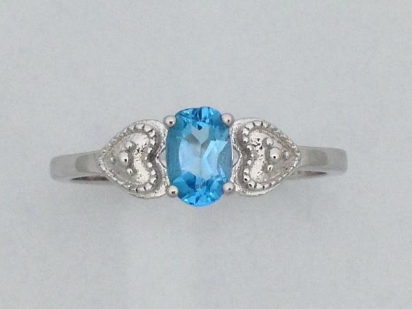 Natural Blue Topaz Ring 925 Sterling Silver