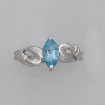 Marquise Cut Natural Blue Topaz Ring 925 Sterling Silver