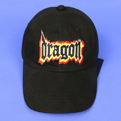Dragon on fire baseball cap