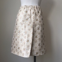 MARNI Cream & Gold Floral Brocade Skirt - Thumbnail 4