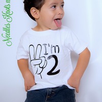 Second Birthday Shirt Boys, "I'm 2" Shirt, Birthday Boy Shirt - Thumbnail 2