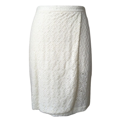 BARNEYS NY Ivory Lace Wrap Skirt