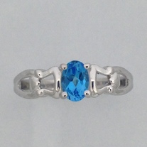 Natural Blue Topaz Ring 925 Sterling Silver