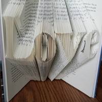 Love - Folded Book Art in Basic Font - Wedding Gift, Anniversary Gift, Shower Gift, Home Decor, Library Decor  - Thumbnail 1