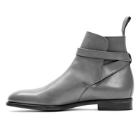 Handmade Men Gray Jodhpurs Ankle Boots Men - Thumbnail 2