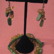 Lime Green Glass Bracelet Set